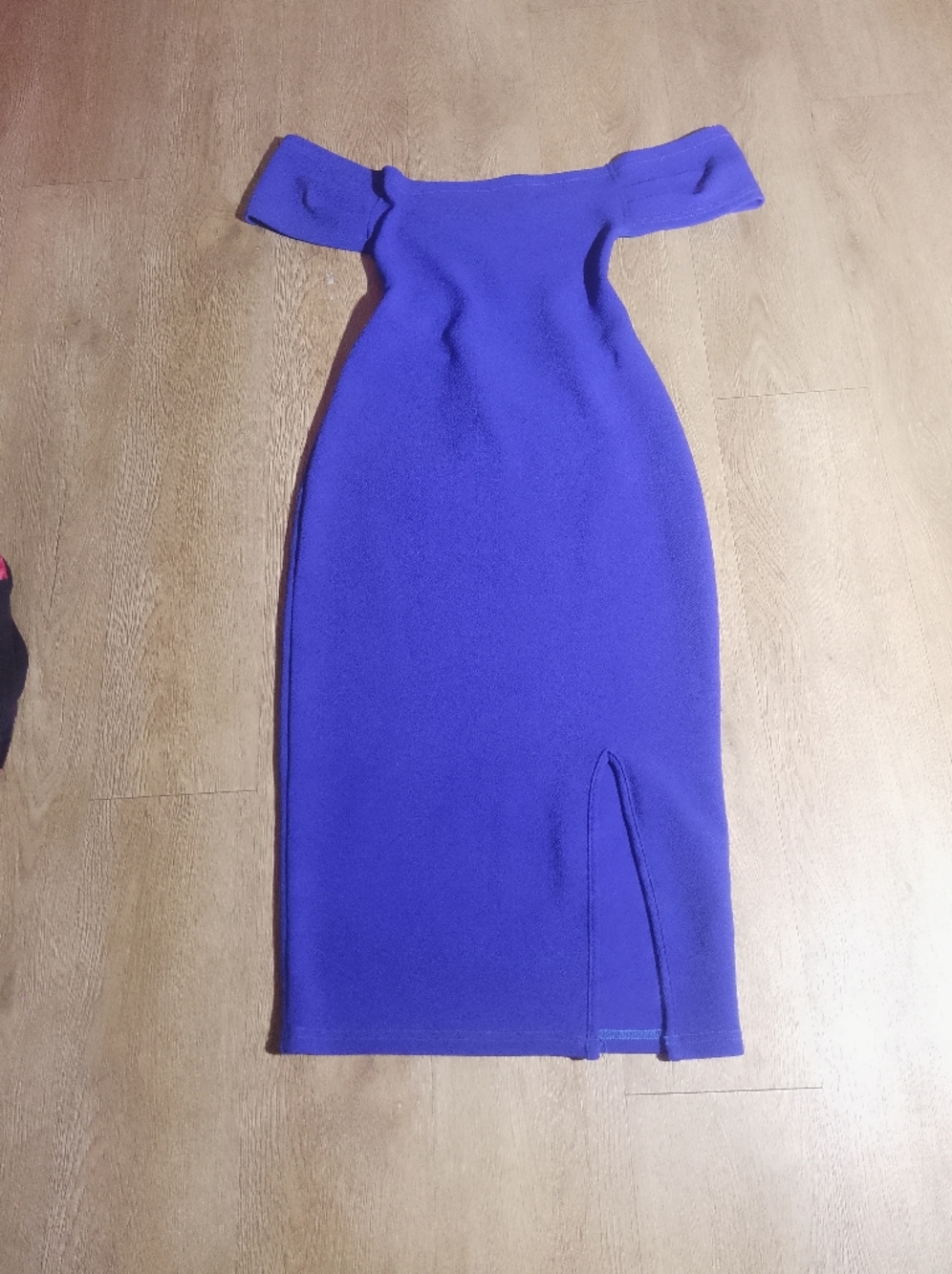 SHEIN One-Shoulder Royal Blue Bodycon Dress with Front Slit